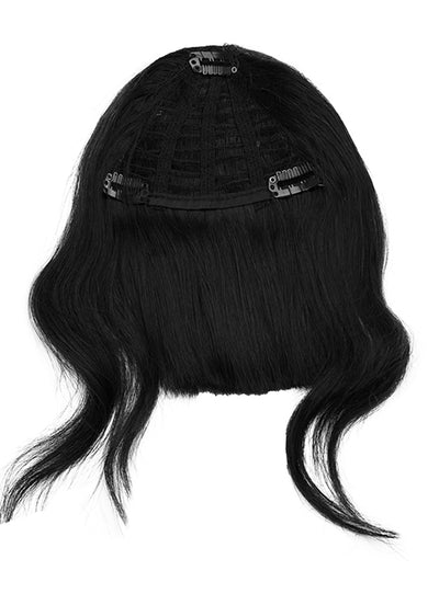 S-noilite Natural Fringe Clip-In Bang Hair Extensions – Synthetic Straight Hair Piece – Multiple Colors (US Local Stock)