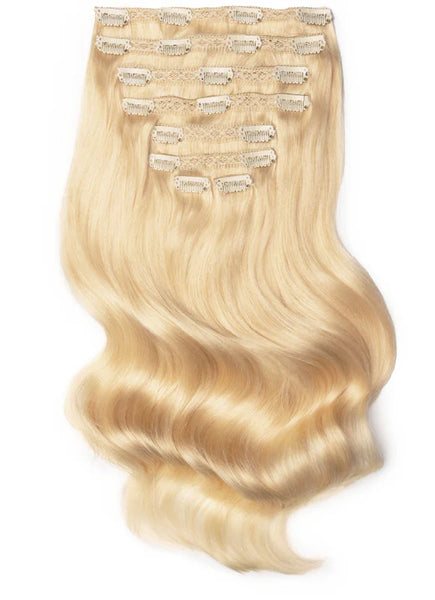 16 Inch Ultimate Volume Clip in Hair Extensions #613 Bleached Blonde