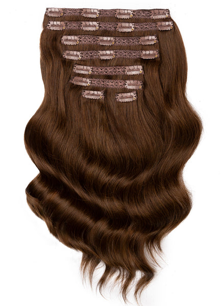 16 Inch Full Volume Clip in Hair Extensions #2 Dark Brown