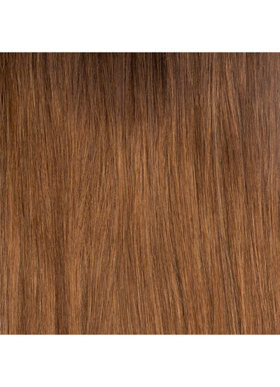 16 inch Clip in Ponytail Extension Dark to Medium Brown Ombre