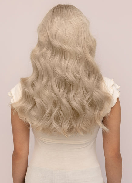 16 inch Full Volume Clip in Hair Extensions Light Grey