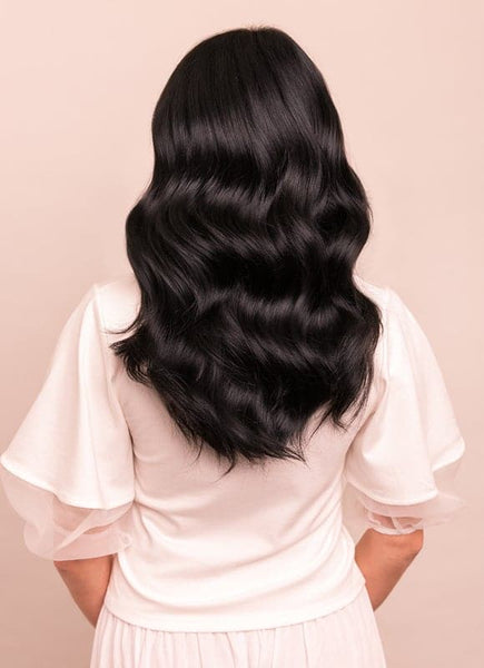 16 inch Halo Hair Extensions in #1 Jet Black