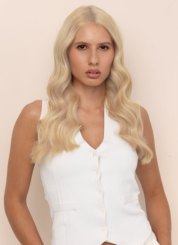 16 inch Halo Hair Extensions in Ice Blonde