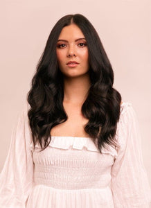 16 inch Halo Hair Extensions in #1B Natural Black