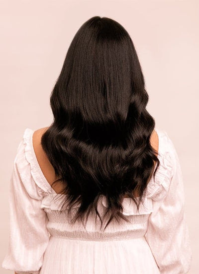 16 inch Halo Hair Extensions in #1B Natural Black
