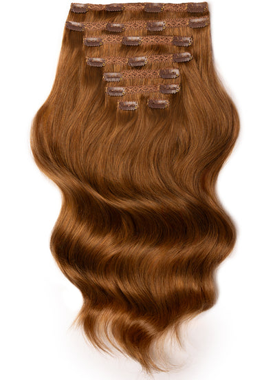 16 inch Ultimate Volume Clip in Hair Extensions #6 Light Chestnut Brown