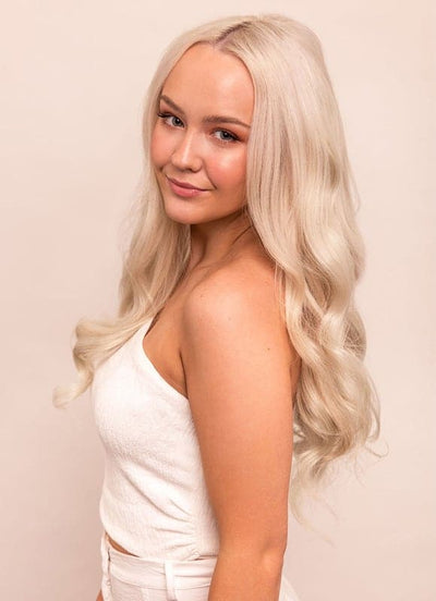 16 inch Ultimate Volume Clip in Hair Extensions #60W Platinum Blonde
