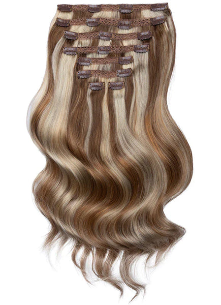 20 Inch Ultimate Volume Clip in Hair Extensions #F4A-4A8A613 Balayage