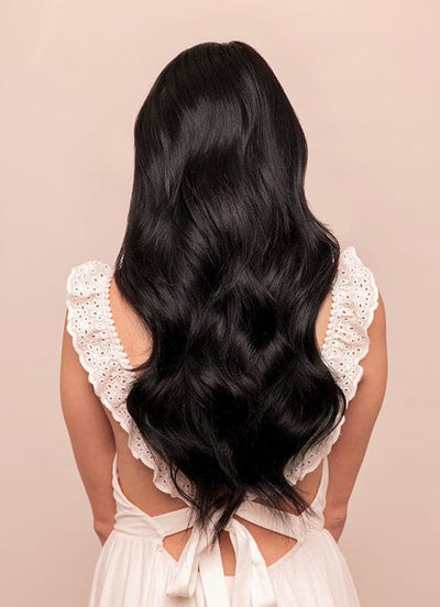 20 inch Seamless Clip in Hair Extensions #1 Jet Black