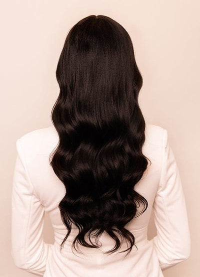 20 inch Seamless Clip in Hair Extensions #1B Natural Black