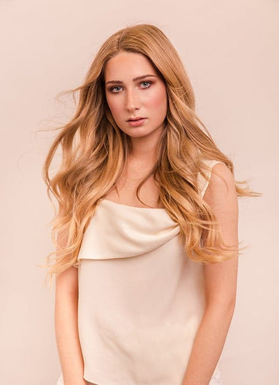 20 inch Remy Tape Hair Extensions #18 Golden Blonde