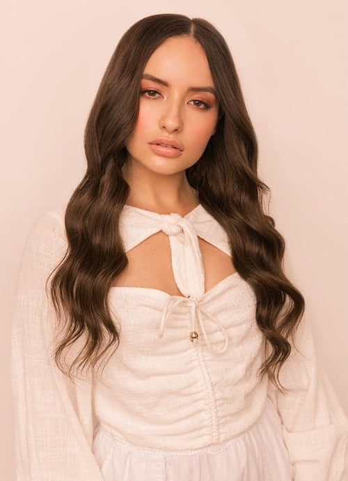 20 inch Full Volume Clip in Hair Extensions #1C Mocha Brown