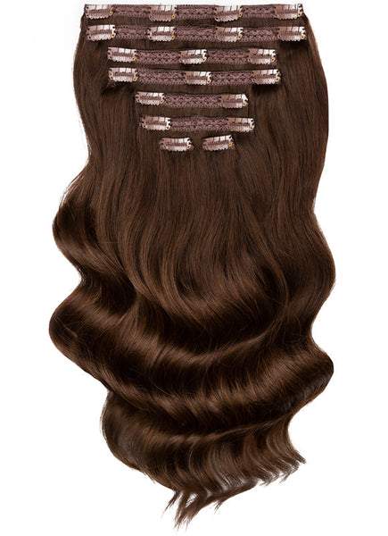 20 inch Deluxe Clip in Hair Extensions #1C Mocha Brown