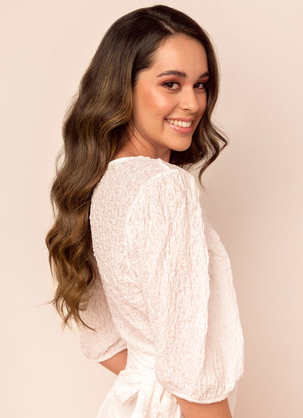 20 inch Ultimate Volume Clip in Hair Extensions  Mocha & Medium Brown Balayage
