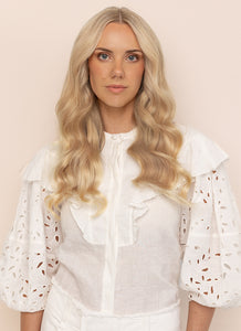 20 inch Full Volume Clip in Hair Extensions #60A Light Ash Blonde