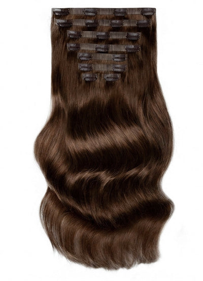 20 inch Seamless Clip in Hair Extensions #1C Mocha Brown