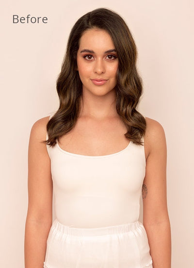 20 inch Seamless Clip in Hair Extensions Mocha & Medium Brown Balayage