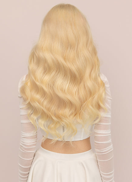 20 Inch Ultimate Volume Clip in Hair Extensions #613 Bleached Blonde