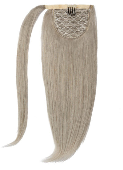 22 Inch Clip in Ponytail Extension Silver