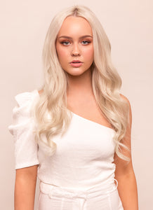 22 inch Halo Hair Extensions in #60W Platinum Blonde