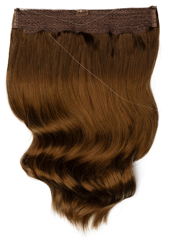 22 inch Halo Hair Extensions in Dark to Medium Brown Ombre