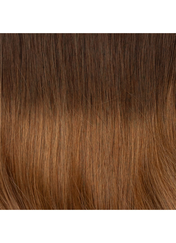 22 inch Halo Hair Extensions in Dark to Light Brown Ombre