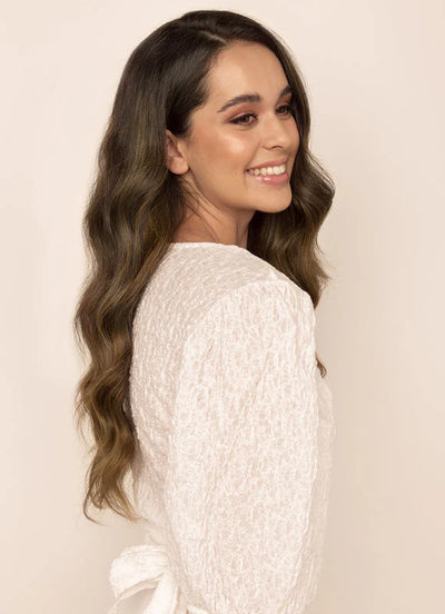 22 inch Halo Hair Extensions in Mocha & Medium Brown