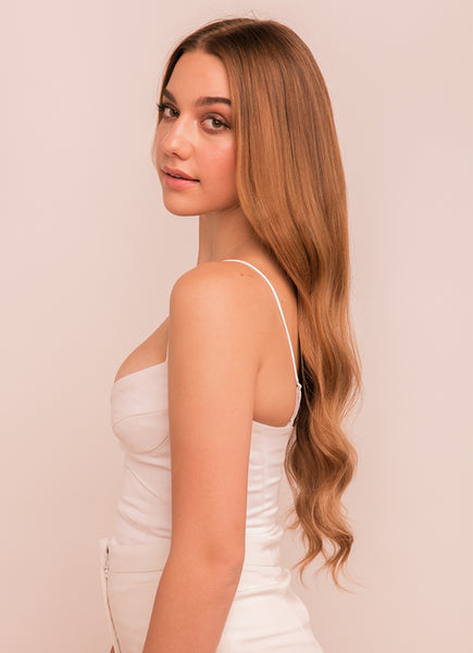 22 inch Halo Hair Extensions in #8 Chestnut Brown