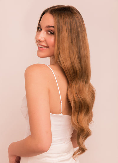 22 inch Halo Hair Extensions in #8 Chestnut Brown