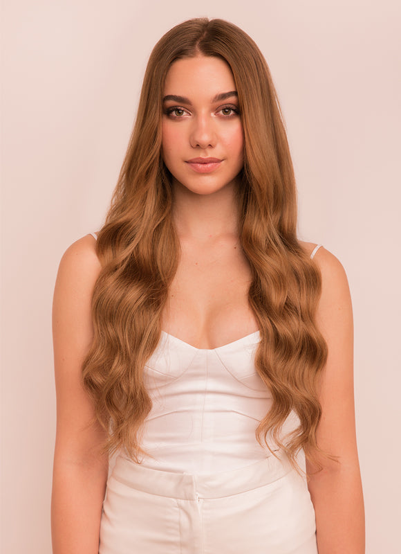 22 inch Halo Hair Extensions in #8 Chestnut Brown