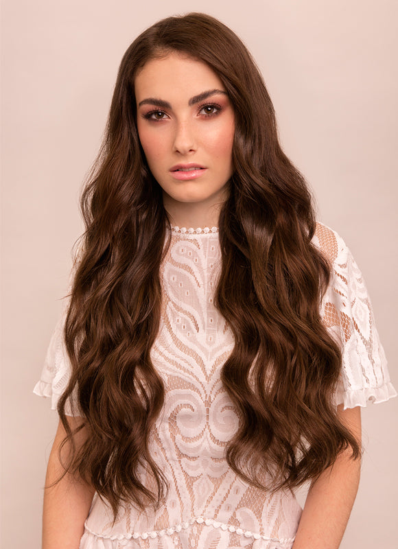 22 inch Halo Hair Extensions in #2 Dark Brown