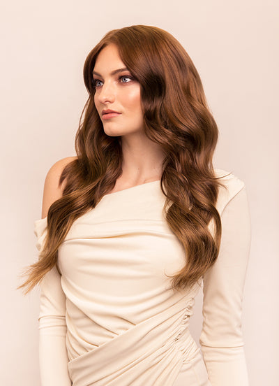 22 inch Halo Hair Extensions in #4 Medium Brown