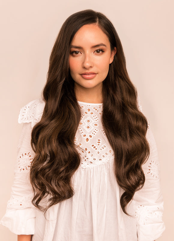 22 inch Halo Hair Extensions in #1C Mocha Brown
