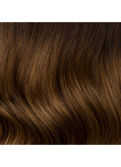 22 inch Halo Hair Extensions in Dark to Medium Brown Ombre