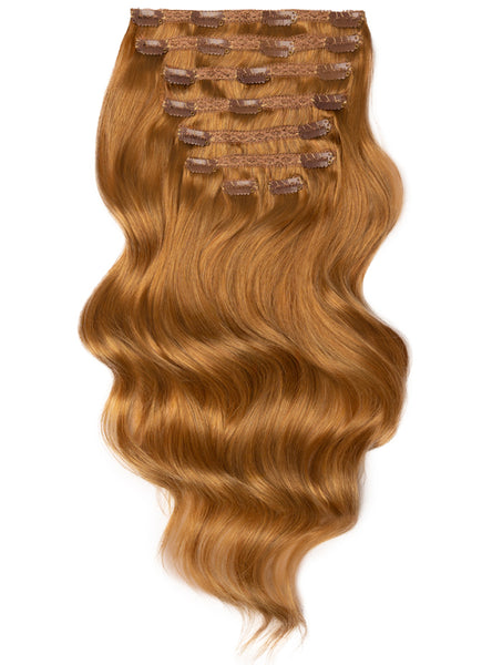 24 inch Deluxe Clip in Hair Extensions #8 Chestnut Brown