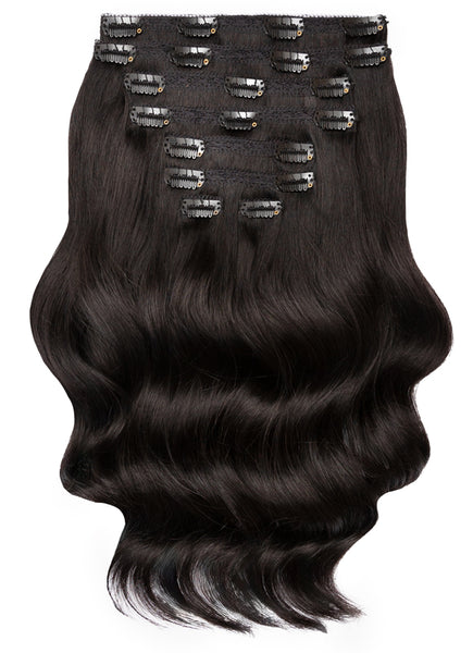 24 inch Ultimate Volume Clip in Hair Extensions in #in 1B Natural Black