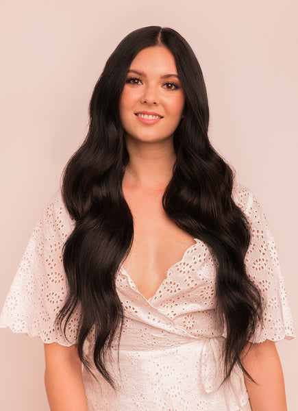 24 inch Ultimate Volume Clip in Hair Extensions in #in 1B Natural Black