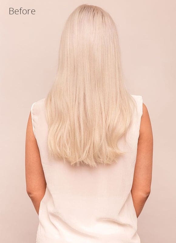 24 inch Deluxe Clip in Hair Extensions #60W Platinum Blonde