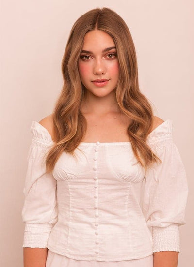 16 inch Deluxe Clip in Hair Extensions #8 Chestnut Brown