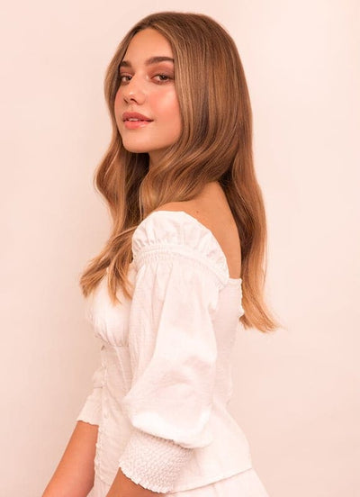 16 inch Deluxe Clip in Hair Extensions #8 Chestnut Brown