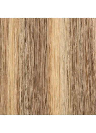 20 inch Remy Tape Hair Extensions Golden Brown with Light Blonde Highlights