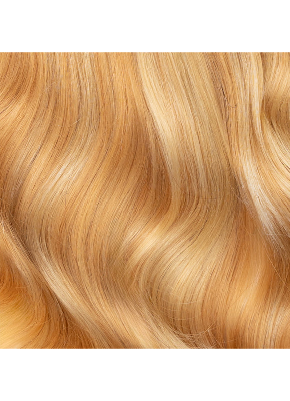 24 inch Deluxe Clip in Hair Extensions Light Blonde with Strawberry Blonde Highlights