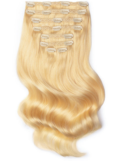 16 inch Deluxe Clip in Hair Extensions #60 Light Blonde