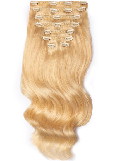 16 inch Ultimate Volume Clip in Hair Extensions #613 Bleached Blonde