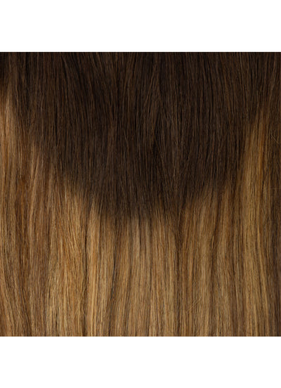 16 inch Clip in Ponytail Extension Dark & Light Brown Balayage