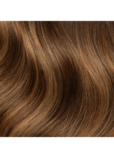 20 inch Ultimate Volume Clip in Hair Extensions in Dark & Light Brown Balayage