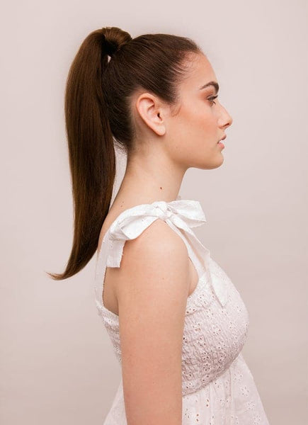 16 Inch Clip In Ponytail Extension #2 Dark Brown