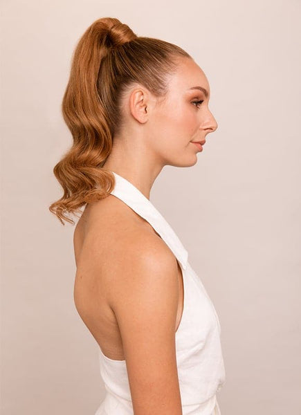 16 Inch Clip In Ponytail Extension #6 Light Chestnut Brown