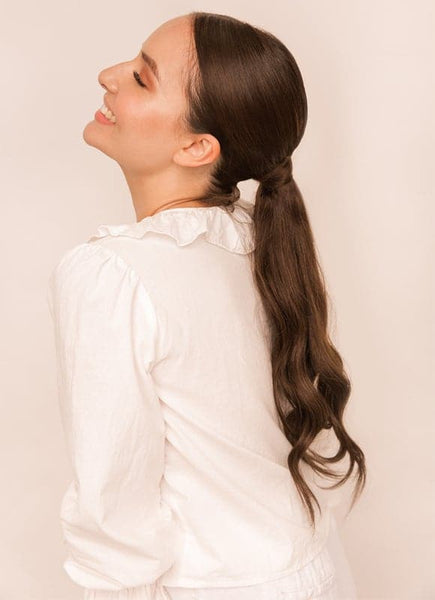 16 Inch Clip In Ponytail Extension #1C Mocha Brown