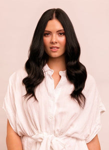 16 inch clip in hair extensions #1b natural black 1